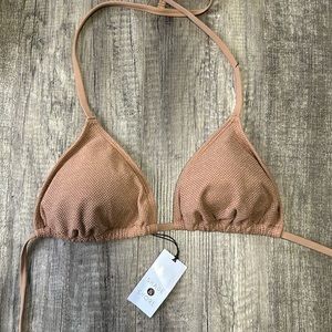 Brand new Target Shade & Shore Bronze & Gold Crochet Bikini Top (defective)